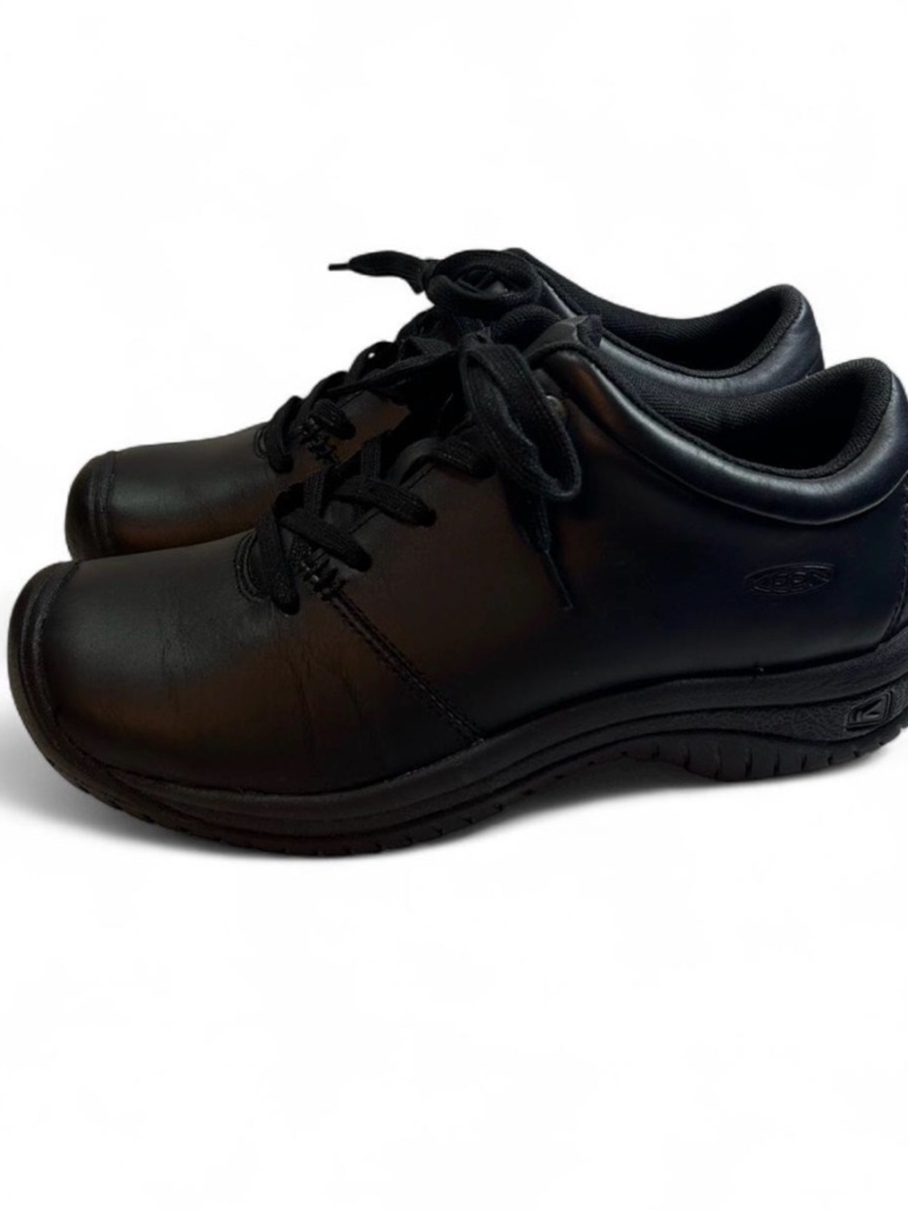 Keen Women's Oxford 
Black Leather Work Utility Shoe Oil & Slip Resistant